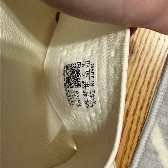 Adidas Pink and White Slide Sandals - Picture 2 of 3